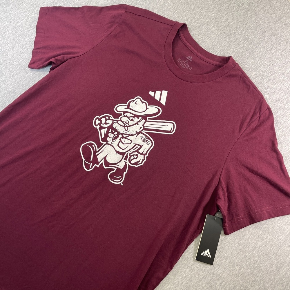 Texas‎ A&M Aggies Adidas T-Shirt Mens XL NWT Maroon Baseball Ol Sarge NCAA